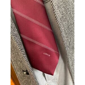Vintage Lanvin necktie in dark red with stripes